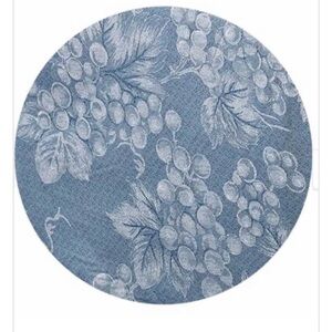 Grapevine Indoor/Outdoor Vinyl Tablecloth 70" Round - Blue